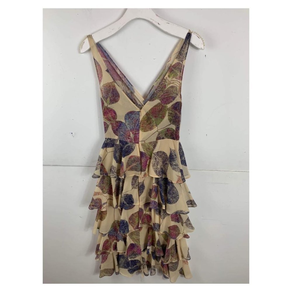 Anthropologie Eva Franco Ruffled Multicolored Mini Sleeveless Summer Dre…